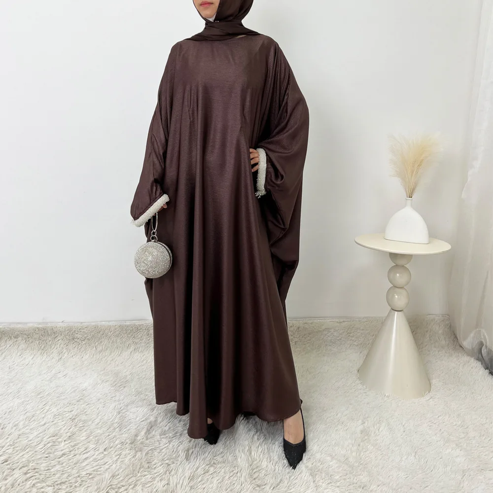 

Eid Mubarak Batwing Sleeve Beaded Butterfly Abaya Islam Muslim Maxi Dress Kebaya Women Kaftan Ramadan Robe Musulmane Femme Arab