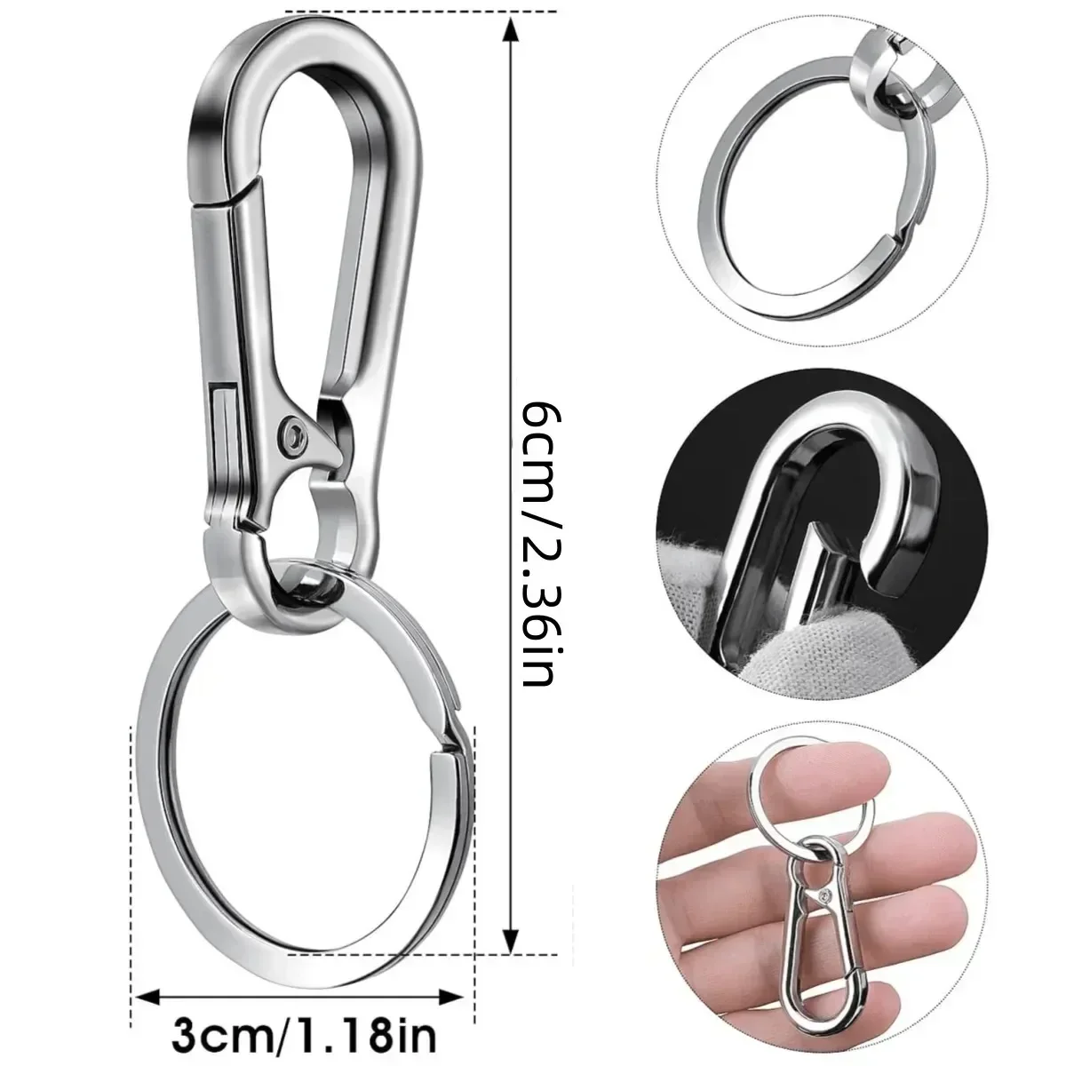 4Pcs Carabiner Clip Keychain Metal Carabiner Shape Key Ring Keyring Key Holder Clips Hook Holder Organizer for Car Keys Finder F