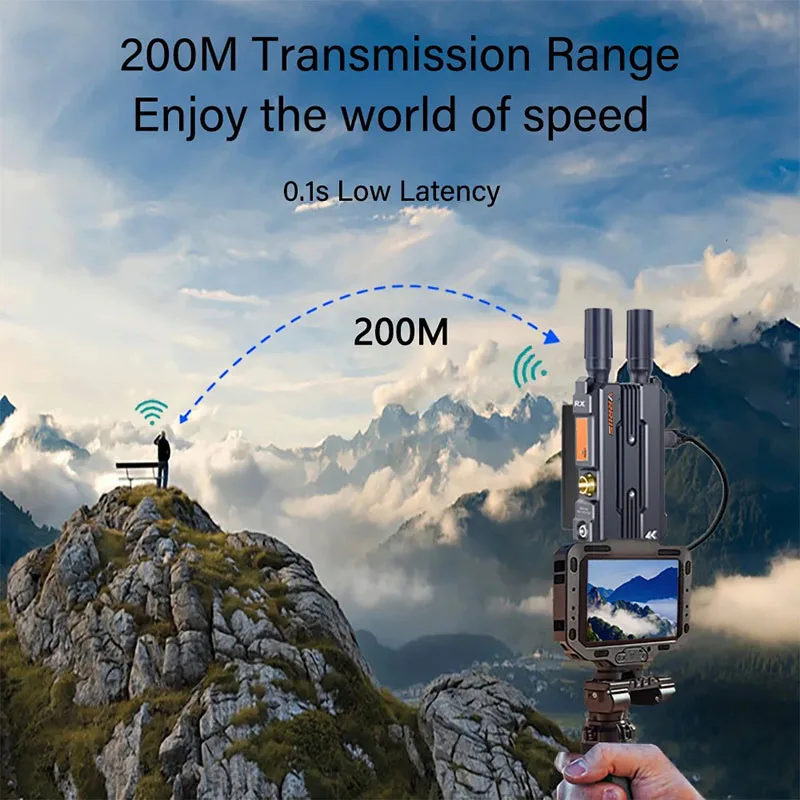 4K لاسلكي HDMI متوافق مع جهاز ريسيفر استقبال وإرسال طقم موسع لاسلكي منافذ SDI لأجهزة الكمبيوتر المحمول كاميرا الكمبيوتر العارض إلى التلفزيون