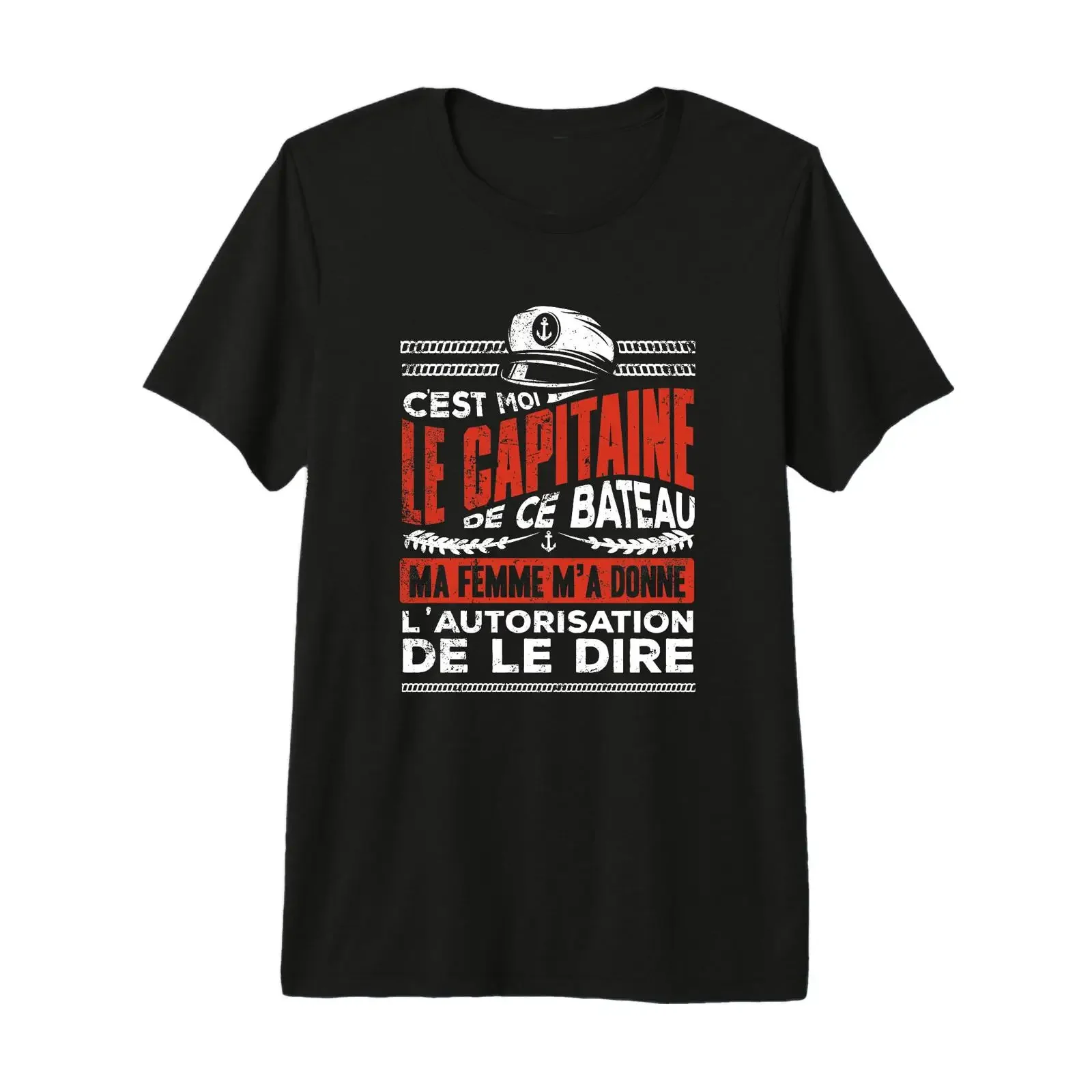 T Shirt Capitaine Hommes Bâteaux Moteur Cadeau Bateau Haut de Gamme vintage Washed Breathable Slightly Stretched streetwear