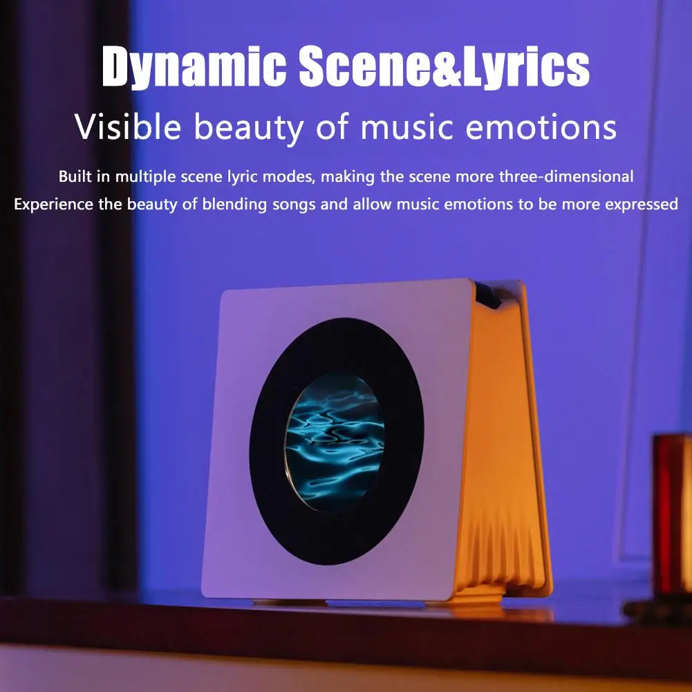 Ambience Bluetooth Speaker Lyrics Dynamic Background Retro Vinyl White Noise Atmosphere Bluetooth Speaker Birthday Gift