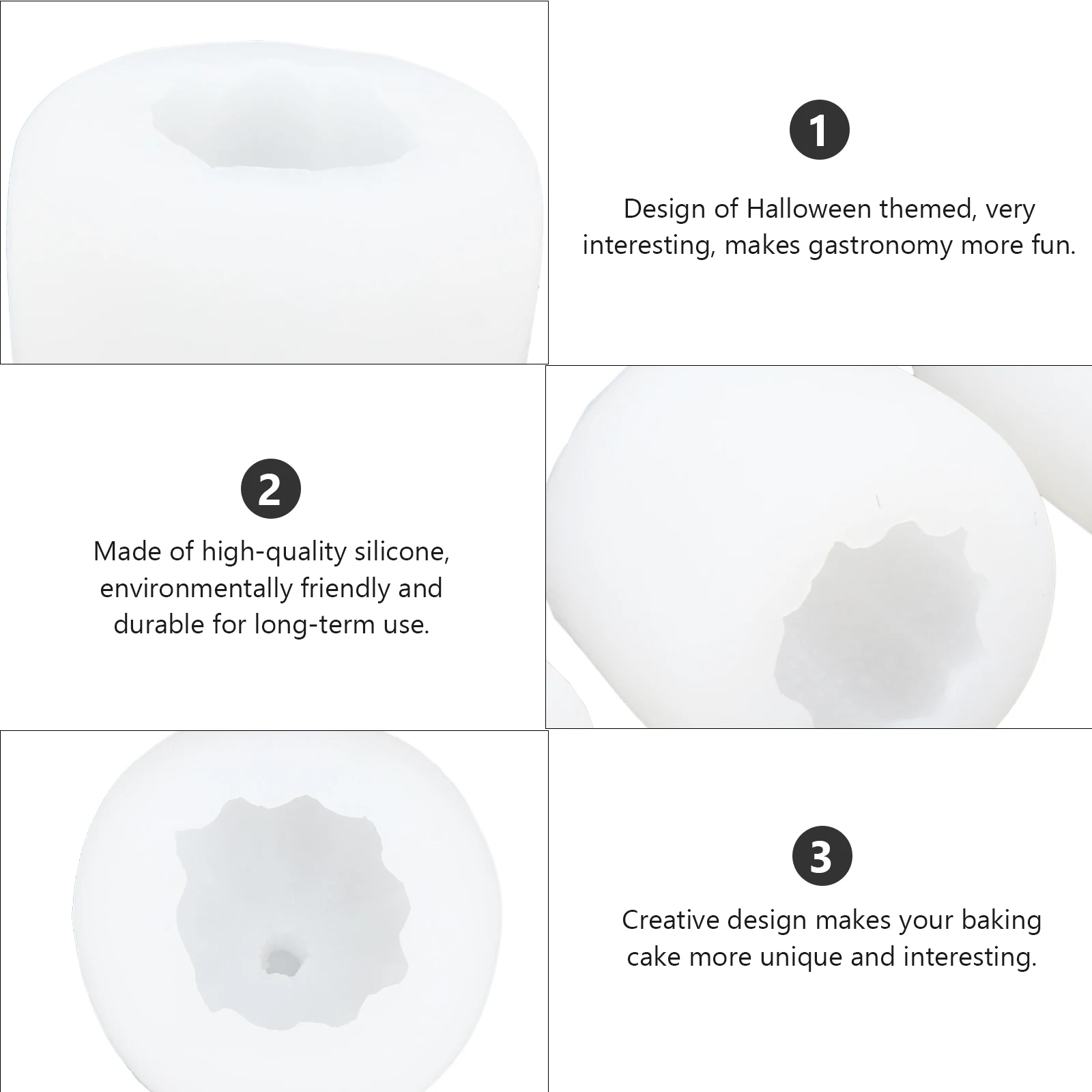

3 Pcs Pumpkin Mold Halloween Chocolate Mould Cake for Baking Molds Freshie Shaped Silicone