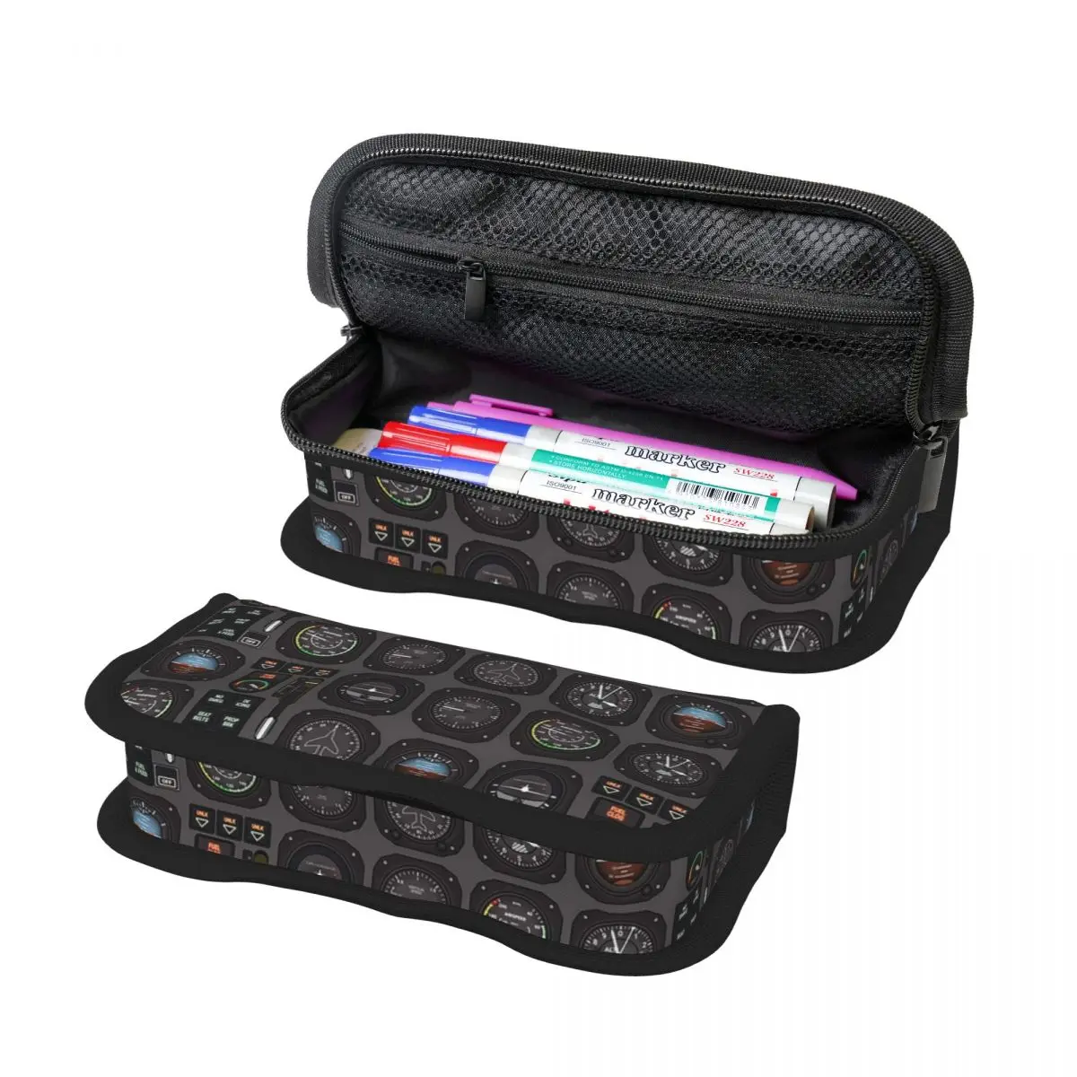 Pilot Flight Instruments Pencil Cases Pen Holder Storage Stationery Supplies Pen Box Pencil Bag for Boy Girl School
