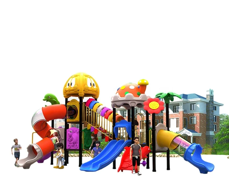 Combination Kids Plastic Slide Equipment Commercial Playground Outdoor Amusement Park Equipment For Sale