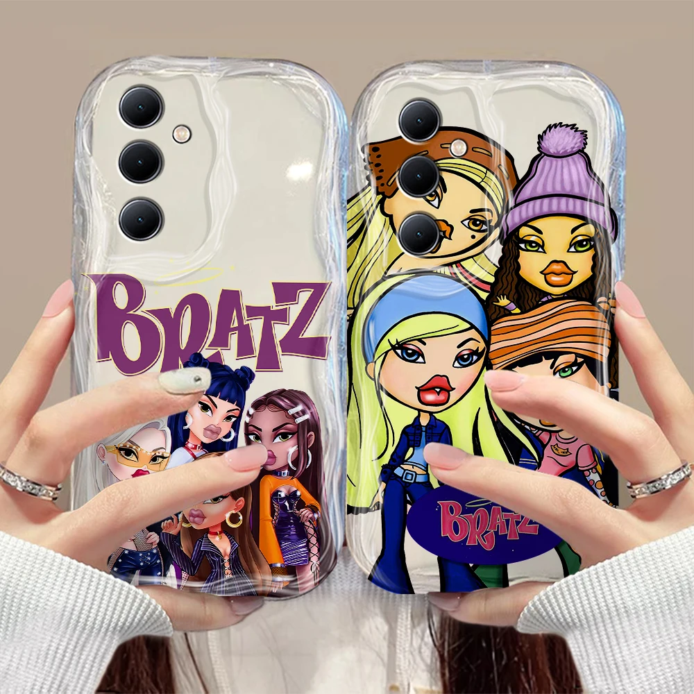 Süße Mädchen Bratzs Puppen 3D Wave Handy hülle für Samsung Galaxy S24 S23 S21 S20 Fe plus Ultra 4G 5G weiche Silikon Rückseite