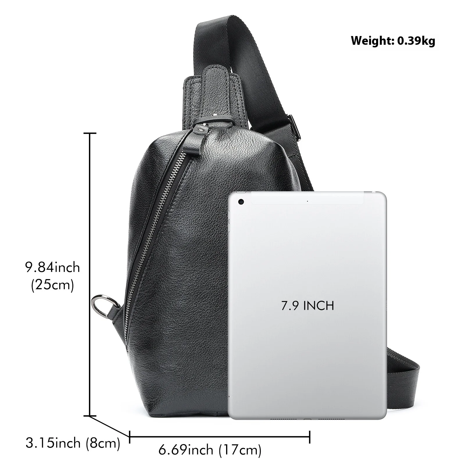 New Arrival Men's Waterproof Crossbody Bag in Genuine Leather