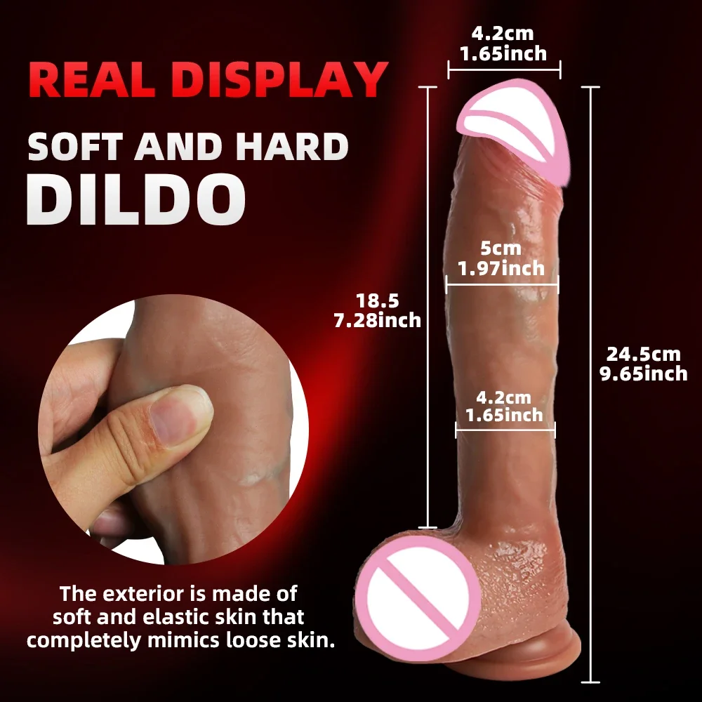 26cm Long Dildo For Women Heated Telescopic Sex Machine Super Big Cock Large Realistic Penis Huge Anal Dildo Vibrator Sex Toys