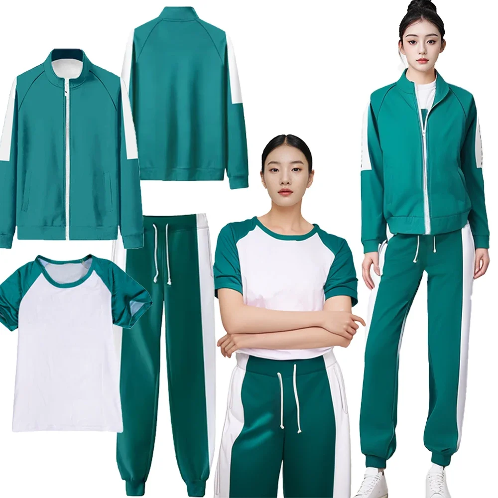 Women Calamari Game 2 Tracksuit Costume Sweatshirt Uniform Korea Drama Disguise Men Cosplay Halloween Number T-Shirt Pant Jacket