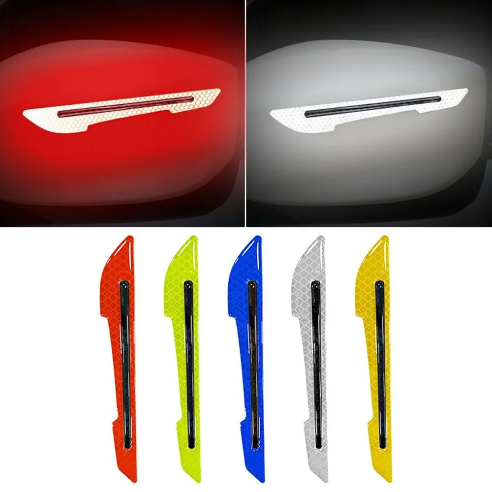 

2pcs 3D Reflective Stickers Anti-Scratch Anticollision Rearview Mirror Stickers Exterior Auto Accessories Night Warning Sticker