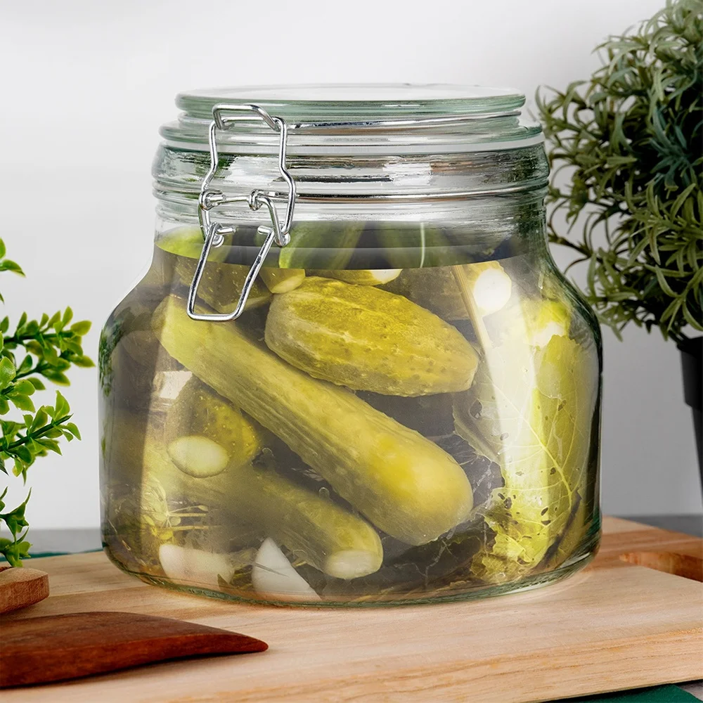 جرة تخزين الطعام مع مشبك زجاجي ، جرة براءة اختراع ، IRMA ، L #2