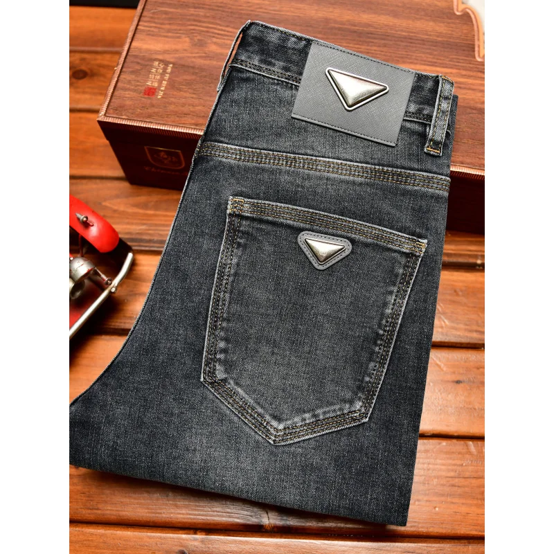 

High-end Light Luxury Men's Jeans 2025 Autumn Fashion Men's Clothing Retro Trend Nostalgic Slim Fit Skinny Pants