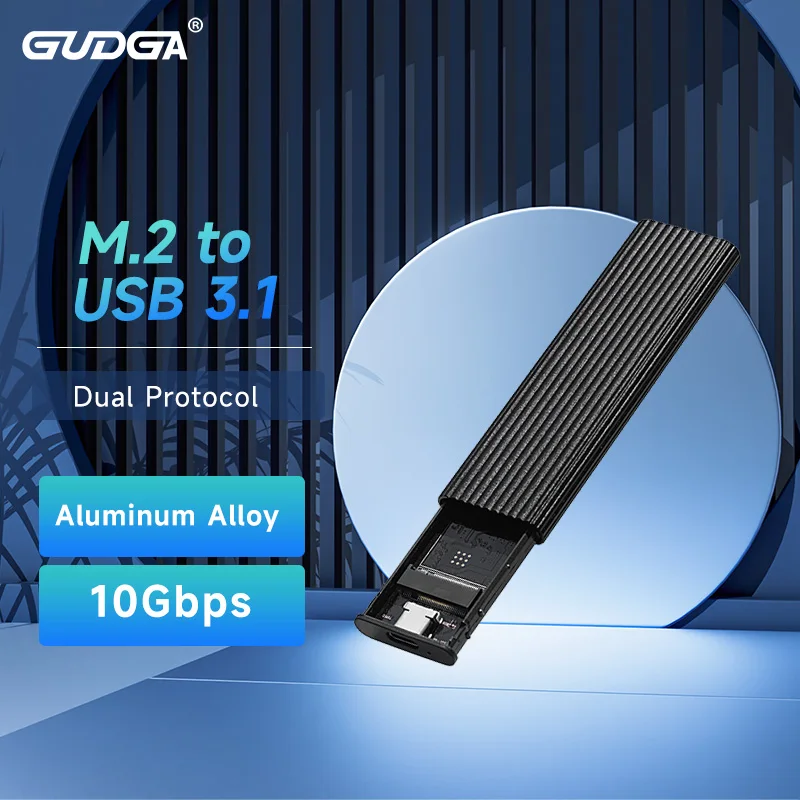 

Чехол GUDGA M.2 на USB 3,1 SSD, двухпротокольный корпус Nvme M2 NVMe PCIe NGFF SATA SSD Box для 2230 2242 2260 2280 SSD RTL9210B