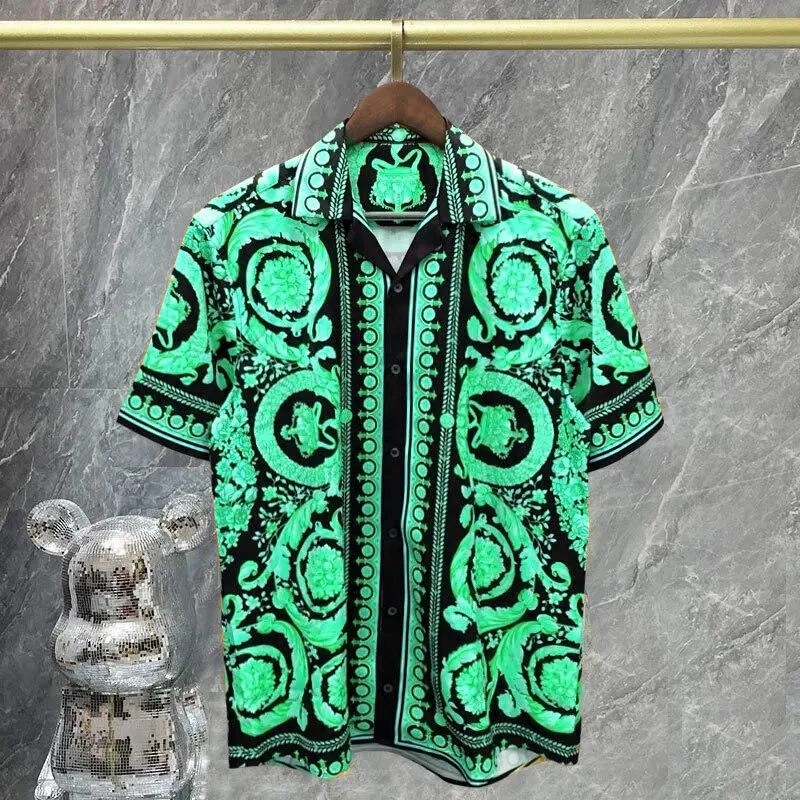 

Men's shirt Royal short sleeved shirt casual slim fit soft smooth fashionable luxury party shirt linen