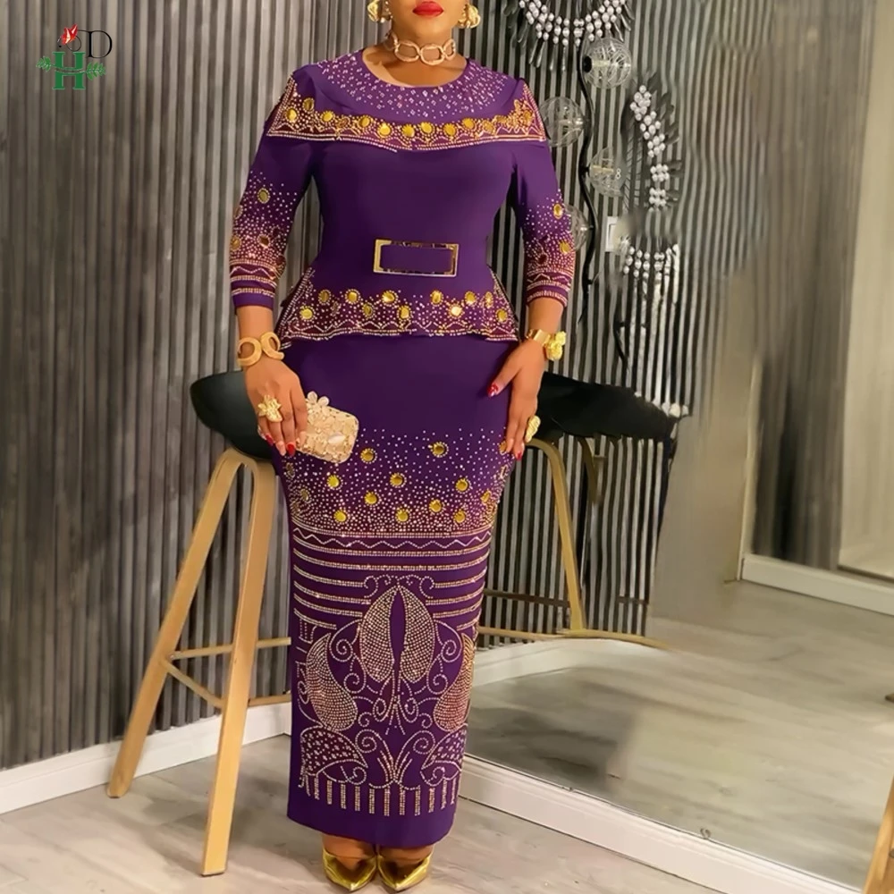

Новые африканские вечерние платья для женщин Dashiki Diamond Bodycon Maxi Long Dress Плюс Размер Элегантное мусульманское свадебное вечернее платье в Турции