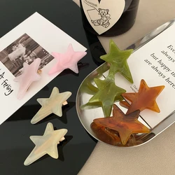New Korean Simple Cute 4.6CM Irregular Star Hairpin Fashion Acrylic Texture Colorful Duck Beak Hair Clip Hair Accessories