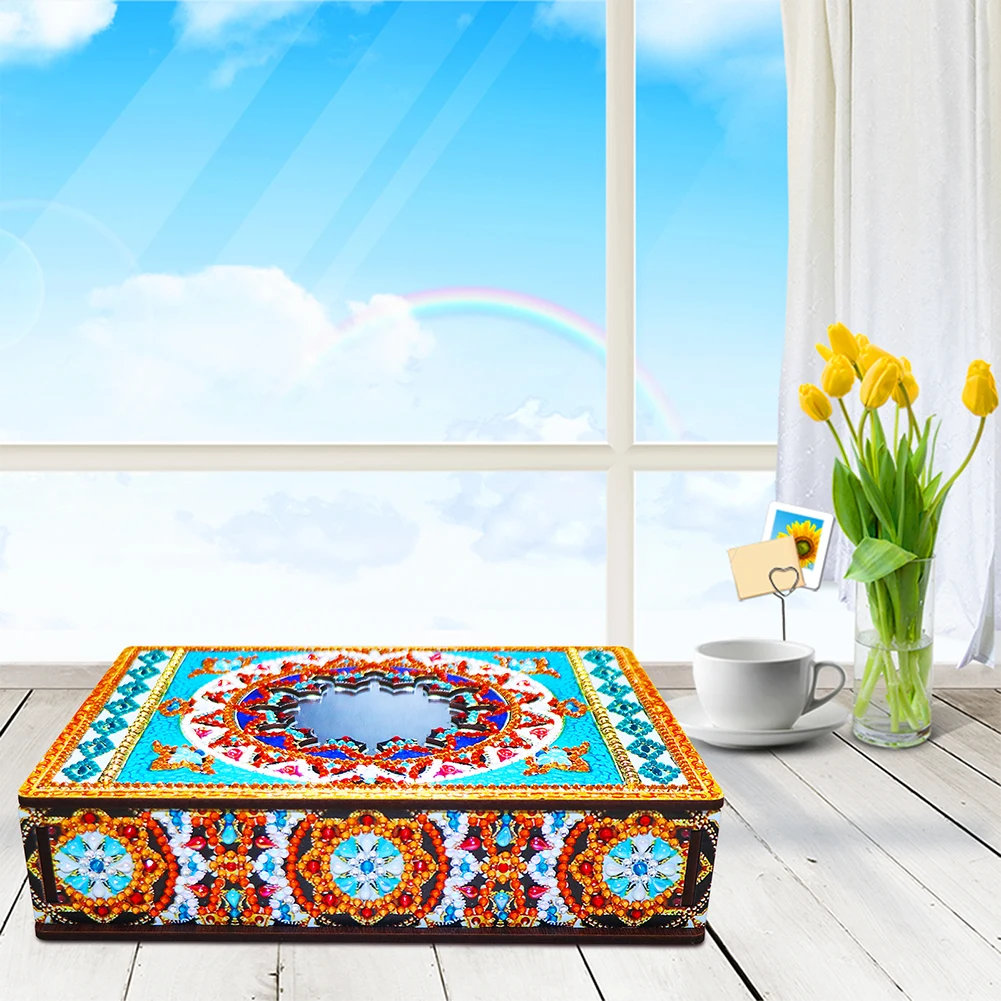 شكل خاص مشرق الحفر الماس اللوحة صندوق مجوهرات الحرف الفنية DIY ماندالا المنظم حالة المنظم حامل فسيفساء أطقم #1