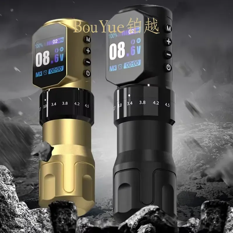 Wireless Rotary Tattoo Pen Low Noise Adjustable Stroke 2.3-4mm Rechargeable Battery Machine Gun for Artists