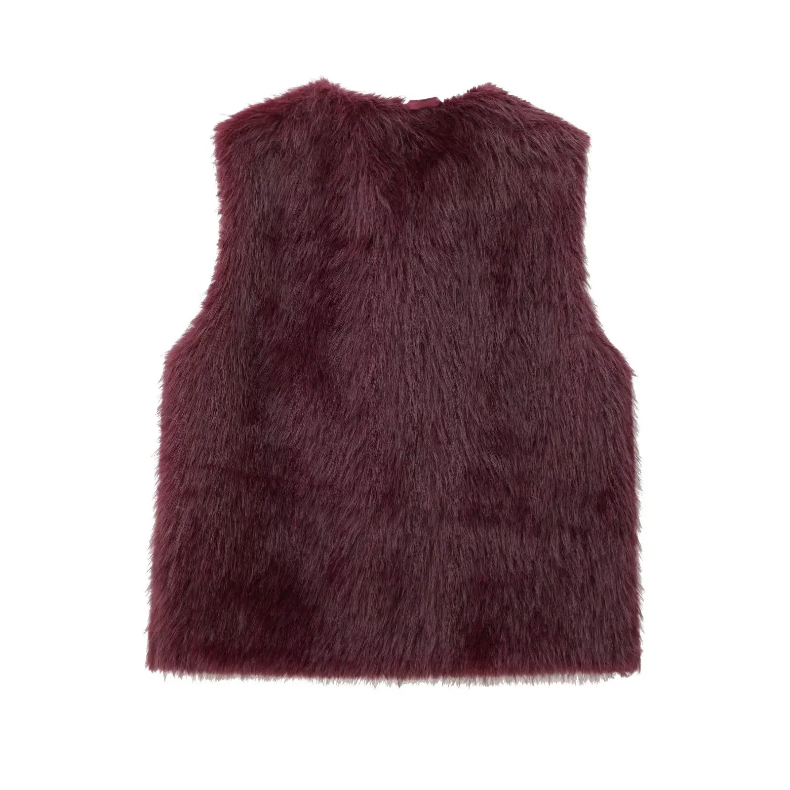 Withered Multicolor French Fashion Faux Fur Sleeveless Vest Jacket Women Winter Coat For Women