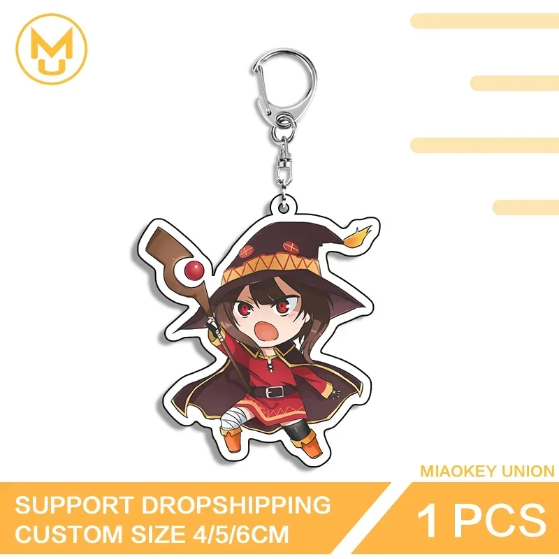 Megumin Q Edition Interesting Enchanting High Quality Playful Acrylic Keyring Sitting Posture Artistic Cosplay Costumes DIY Prop