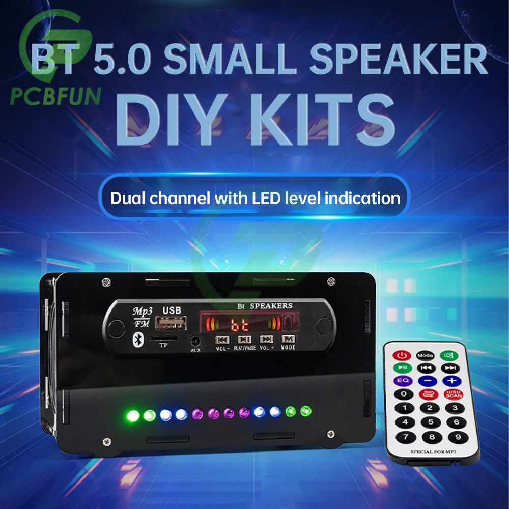 Kit de Altavoz Bluetooth DIY con Radio FM, proyecto de soldadura DIY, práctica de montaje de soldadura, componente de Kit electrónico DIY, altavoz de 2x3W