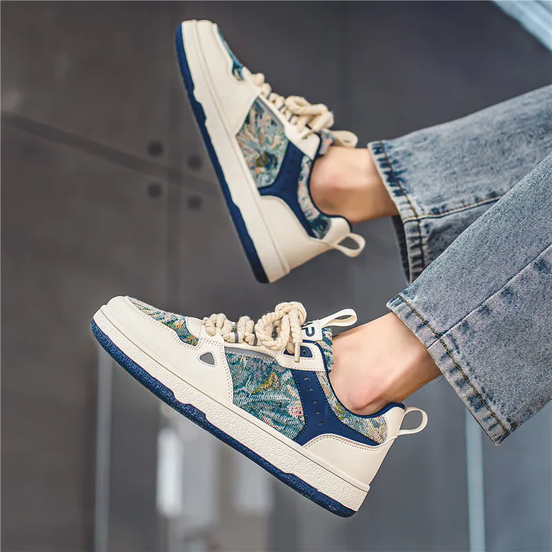 2023 Starry Night Oil Painting Shoes for Men Original Casual Sneakers Sports Designer Shoes Vintage Footwear Artist\'s painting