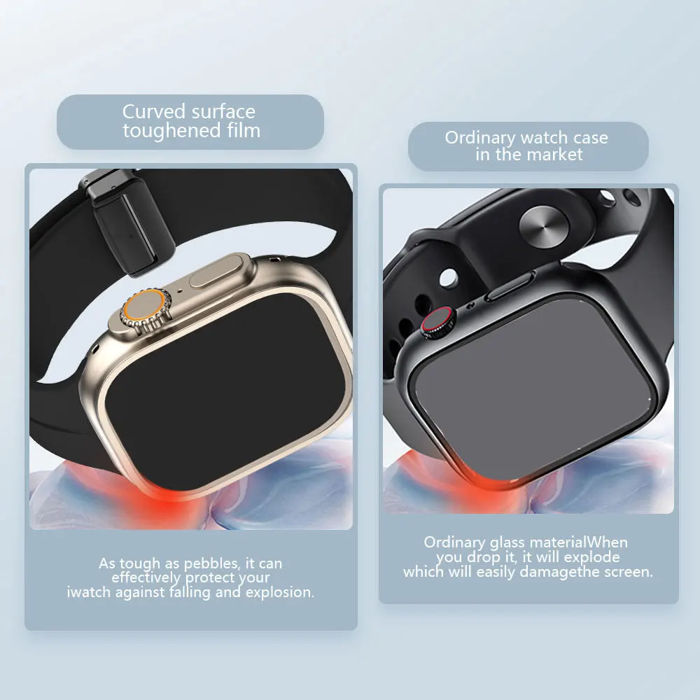 Защитное закаленное стекло для Apple Watch series 9 8 7 6 5 4 SE, 40 мм 41 мм 44 мм 45 мм