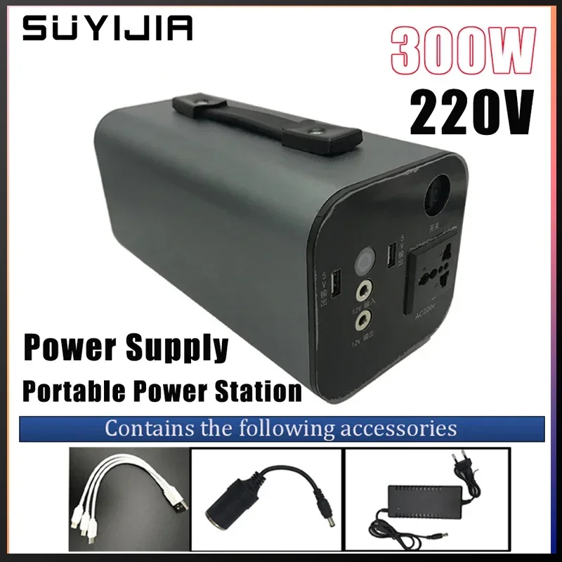 Outdoor Camping Portable Power Station 300W 108000mAh Battery for RV Travel Campervan Emergency Backup Power Bank Generator