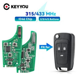 KEYYOU 315/433MHz için Chevrolet Malibu Cruze Aveo kıvılcım yelken Opel Vauxhall için 2/3/4 BTN araba uzaktan anahtar devre elektronik