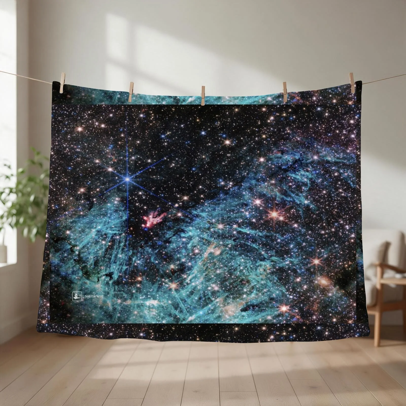 Sagittarius C (James Webb/JWST) a?? space poster Throw Blanket couch cozy soft plush fuzzy picnic outdoor blanket