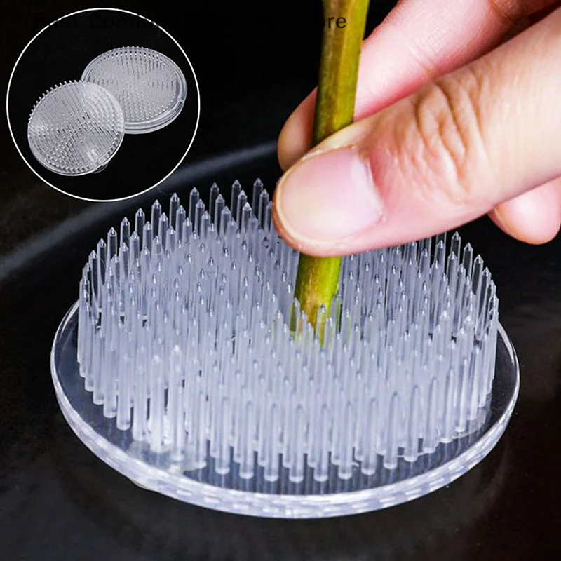 Flower Arrangement Tool, Round Ikebana Pot Base with Suction Cup, Frog Needle Floral Holder Vase