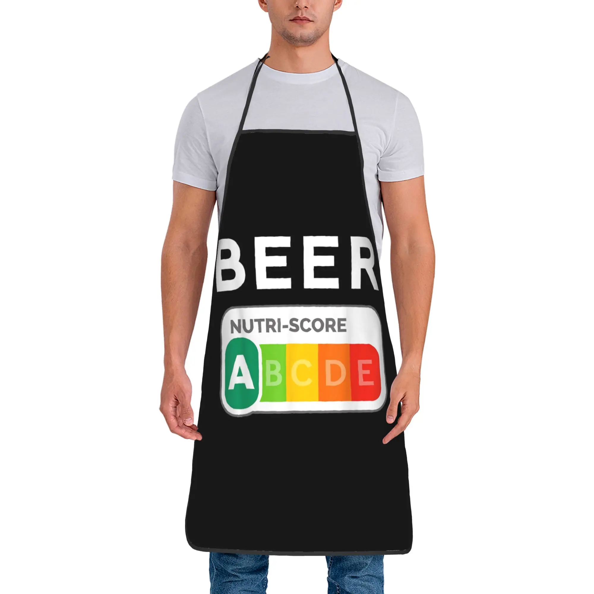 

Beer Nutri-Score A Beerlover Bib Apron Waterproof Polyester Funny Gift Household Pinafore for Women Men Adult Breathable Camping