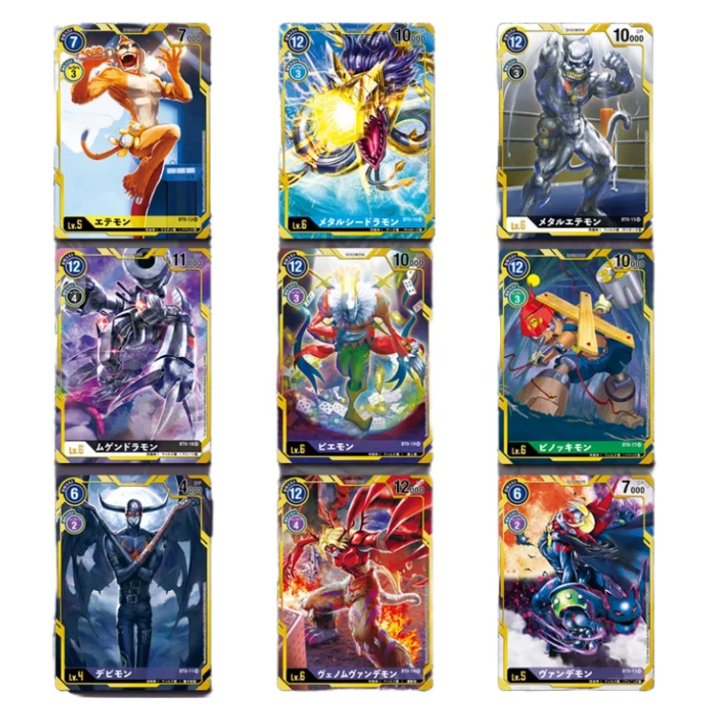 9 Sheets Flash Card Metal Seadramon Mugendramon Dark Masters Dtcg Digimon Adventure Diy Anime Collection Action Toy Figures Gift