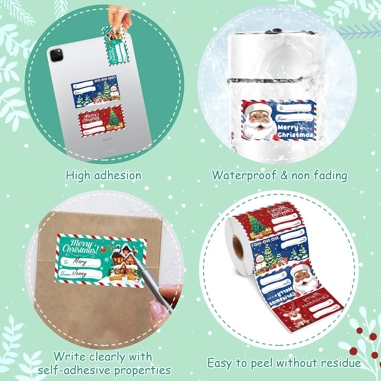 

Christmas gift Decor Stickers Write-On Kraft Labels Stickers Self-Adhesive Gift Tags Holiday Present Decor Stickers for kids