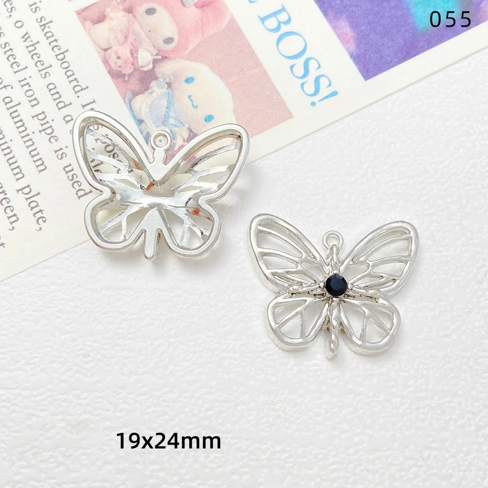 Diy handmade bracelet necklace earrings material accessoriesHollow diamond butterfly personality pendant