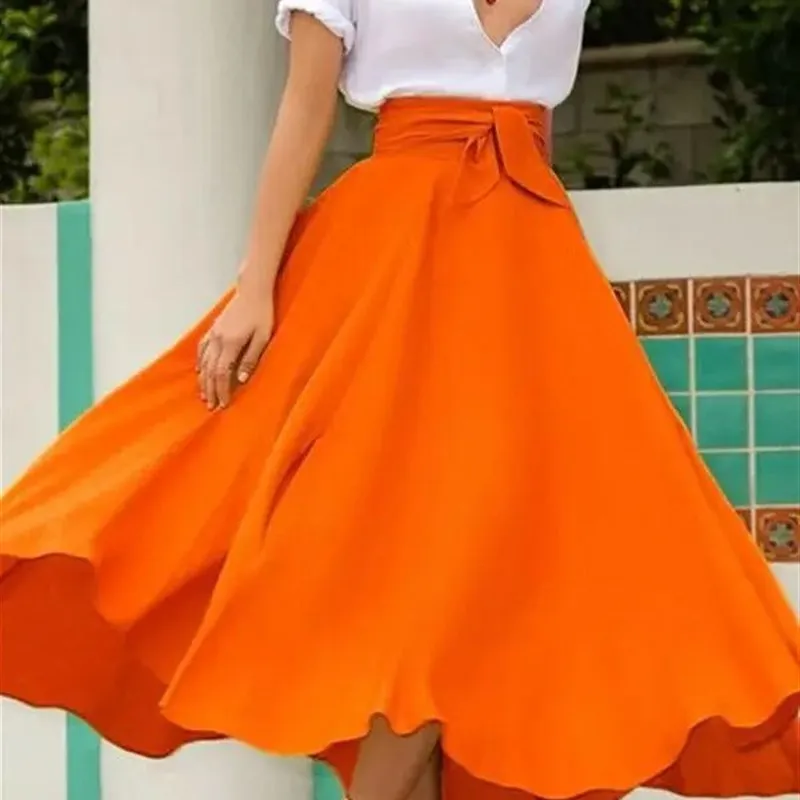 Ele faldas largas plisadas para mujer nueva Faion Creative Sle Lady ropa de noche corte recto A-Line silueta otro material