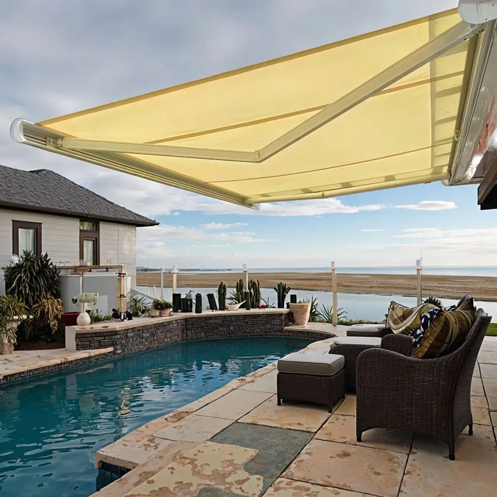 Outdoor Rainproof Moisture Proof High Quality Sunshade Easy To Install Wall Mounted Awning Space Saving Design Manual Canopy
