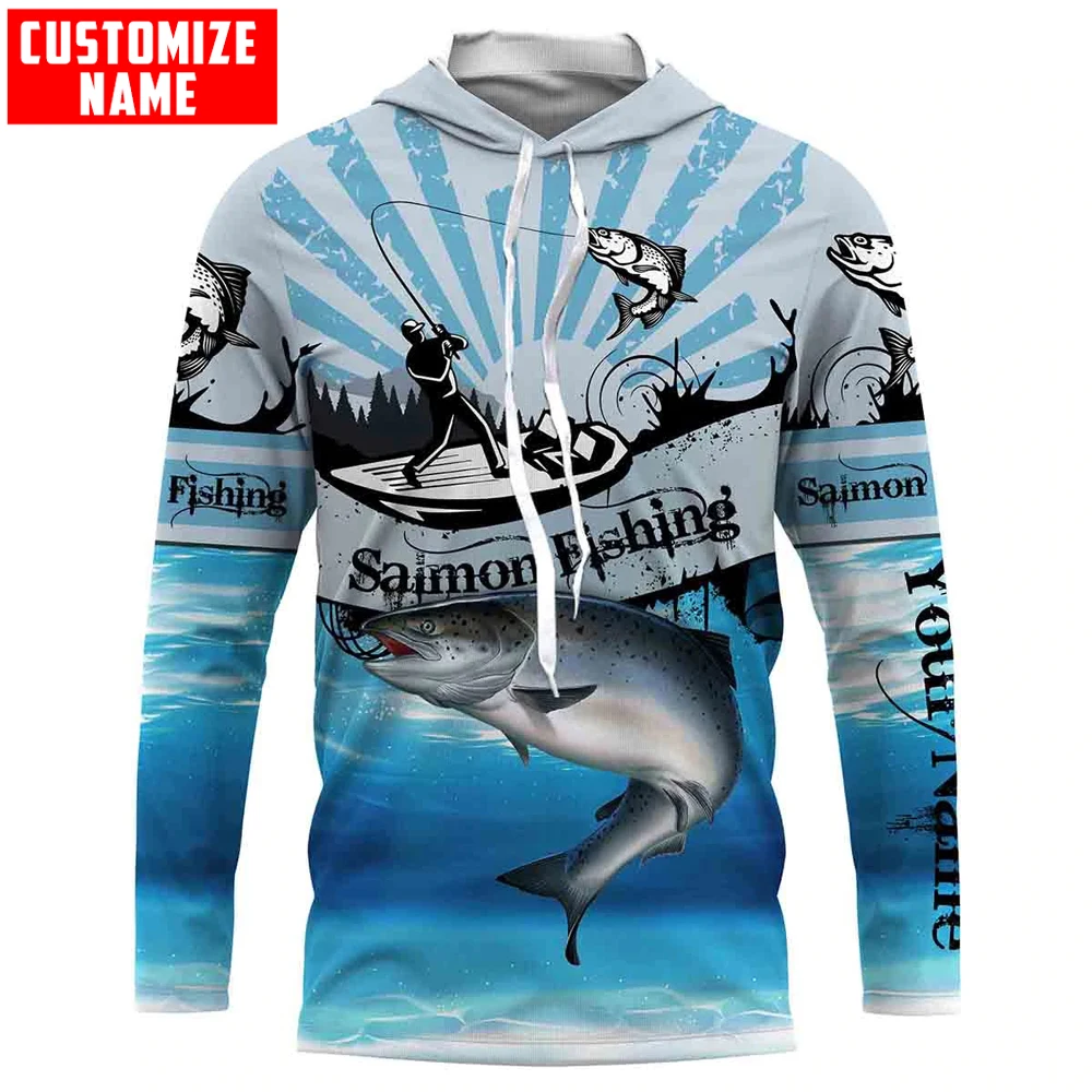 

Customize name Salmon fishing blue 3D All Over Printed Men's Hoodie & Sweatshirt Unisex Zip Hoodies Casual Tracksuits KJ885