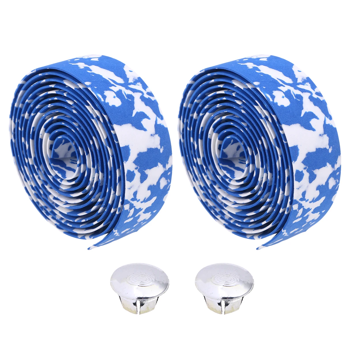 

1 Pair Pu Mountain Bike Handlebar Tape Lightweight Eva Cushion Anti-Slip Camouflage Blue White Cycling Swathing Band