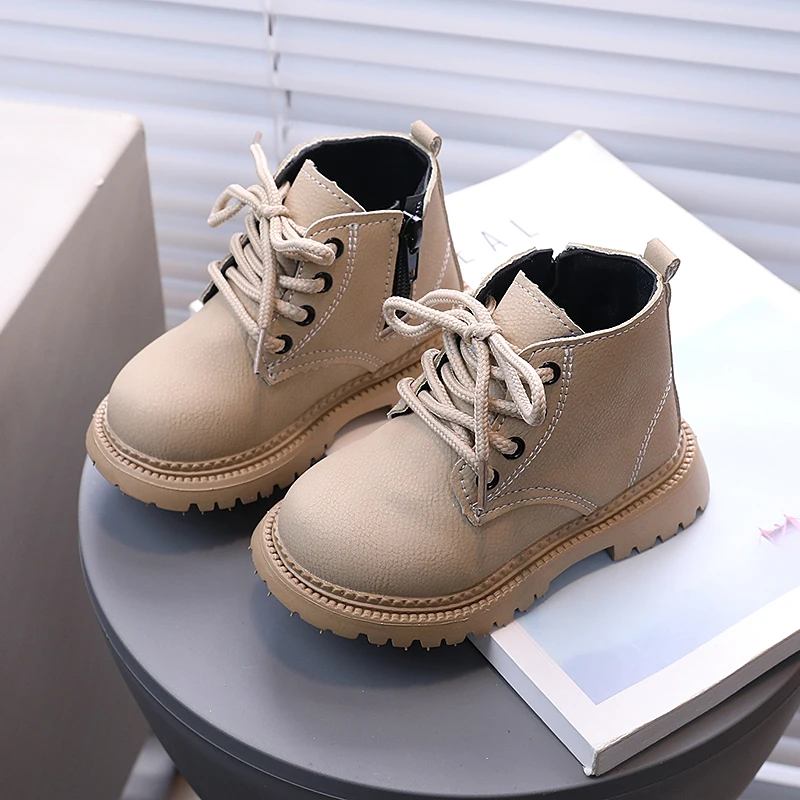 Autumn Winter Kids Boots Fashion Casual Boys Toddler Girls Boots Warm Leather Children Walking Shoes Boys Girls Boots for Kids