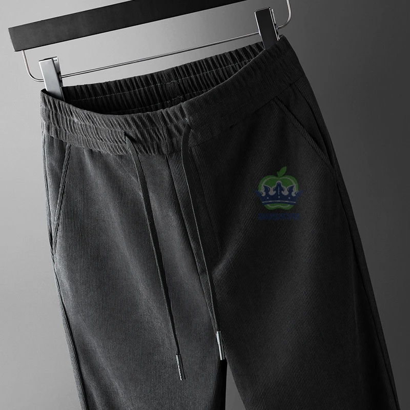 Brand Clothing Autumn Winter Classic Corduroy Casual Pants Men Elastic Waist Business Zipper Jogging Work Grey Trousers Male 4XL - Image 5