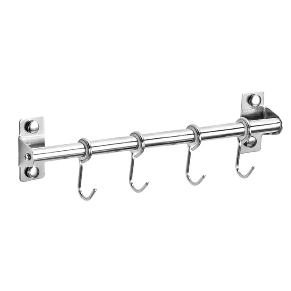 Silver Cutlery Racks For Kitchen Easy Installation Rust-Resistant Easy To Install Kitchen Rack Tools Double pole+50cm+8