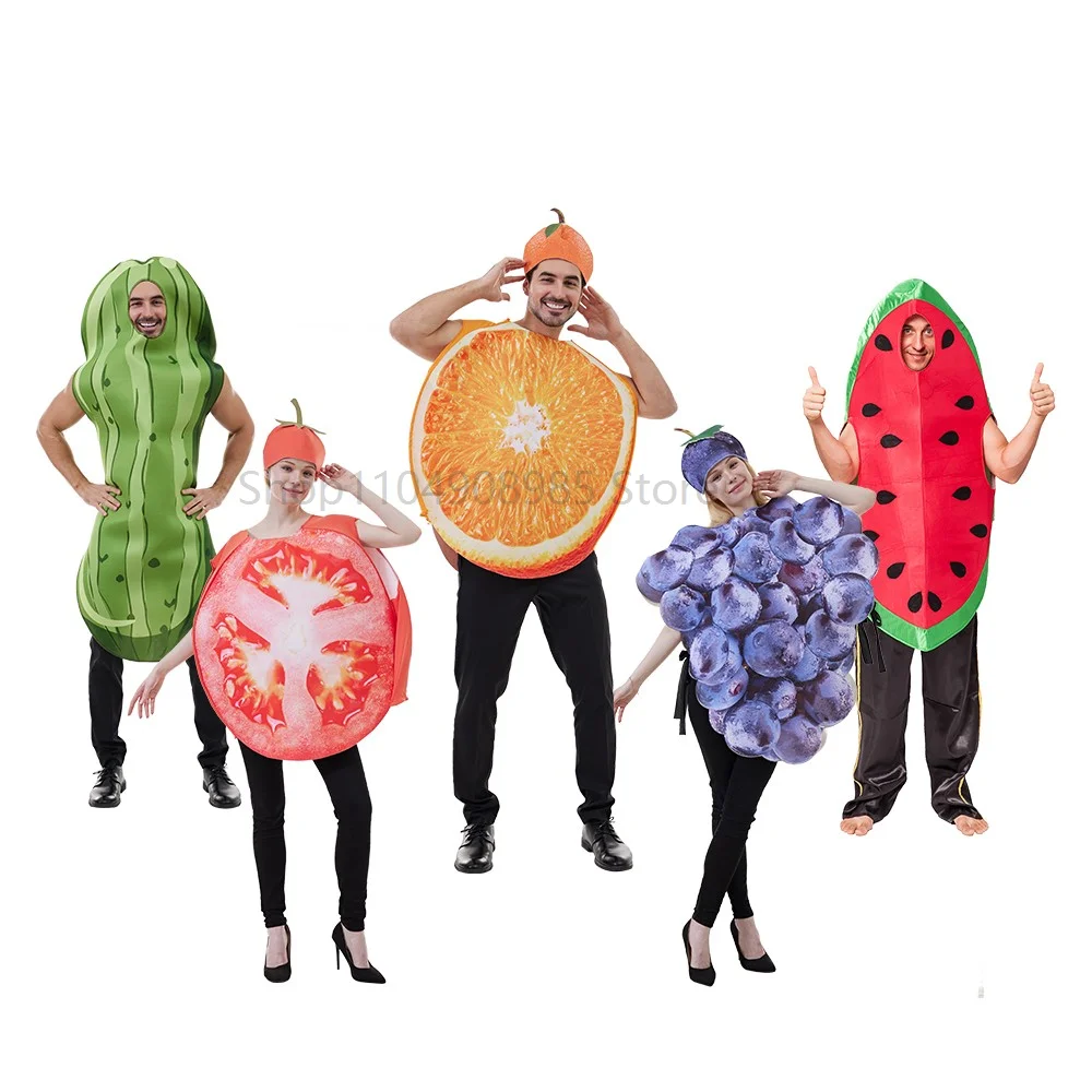 

Halloween Adult Funny Cosplay Fruit Vegetable Costume Banana Carnival Dress Up Outfit Couple Party Purim Fancy Dress Stage Show
