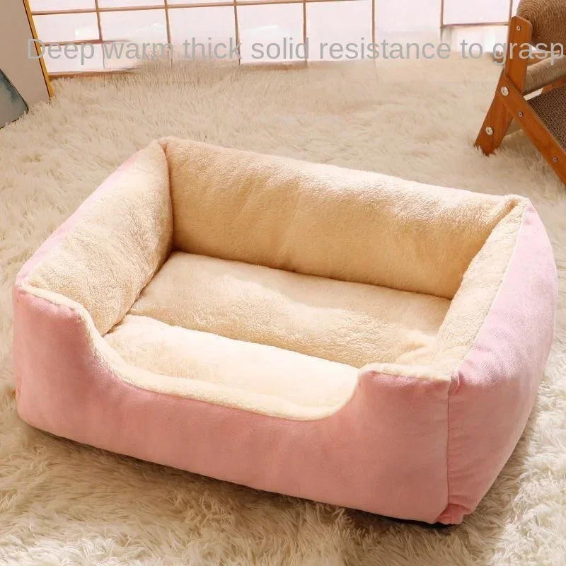 Warm Thickened Cat Bed Semi Enclosed Cat dog Bed  Pet Kitten House Pet Deep Sleep Cat Bed Bed for Cats Dogs Plush Pet Cat Bed