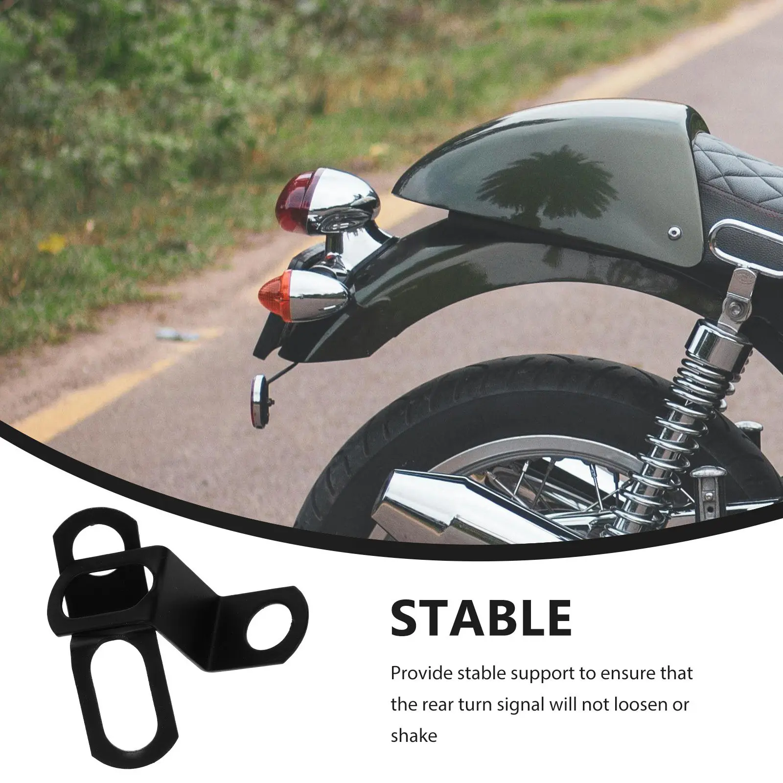 2Pcs Motorcycle Rear Turn Signal Brackets Iron Mounting Brackets Rear Light Support Stable Anti Loosen Motorcycle Turn Signal