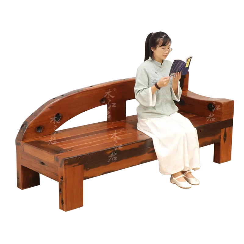 

Lazy Sofa Solid Wood Chaise Bed Leisure Recliner Chinese Living Room Couch