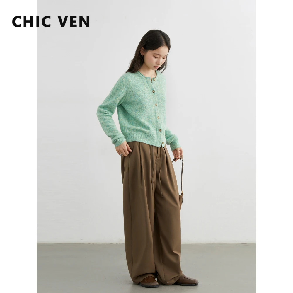 

CHIC VEN Women Cardigans Korean Casual Loose O-neck Long Sleeve Knitted Sweaters Fashion Female Clothing Autumn Winter New 2025