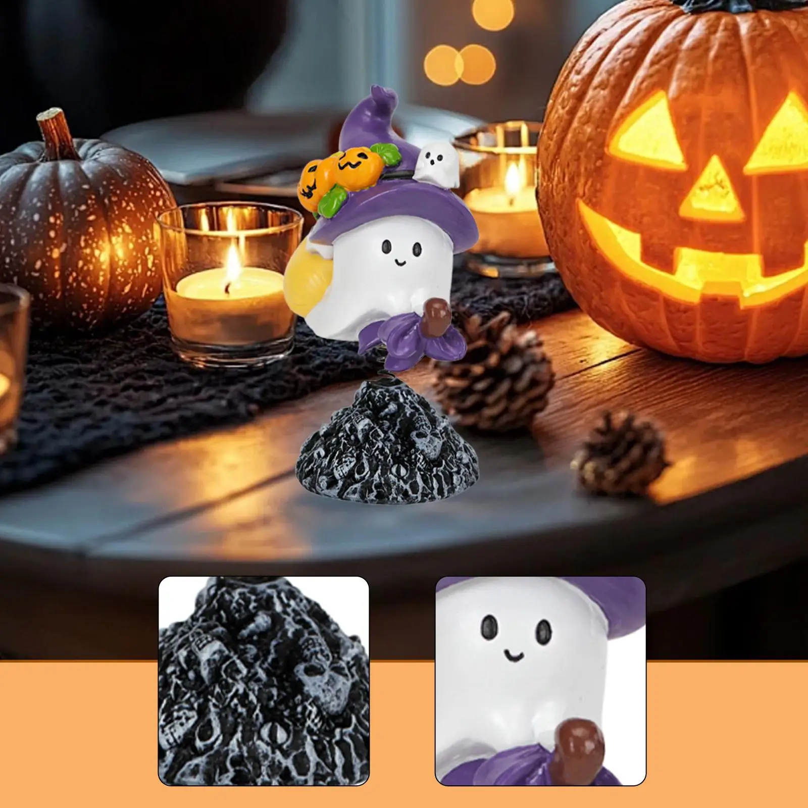 تمثال شبح الهالوين تحت عنوان حفلة مضحكة ومخيفة على الطاولة هدية مزخرفة