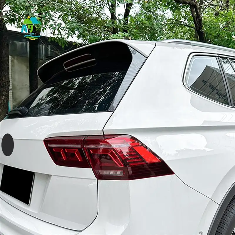 

A09E-For VW Tiguan MK2 R-Line 2017-2023 Bright Black Car Rear Window Spoiler Side Wing Cover Trim Car Accessories