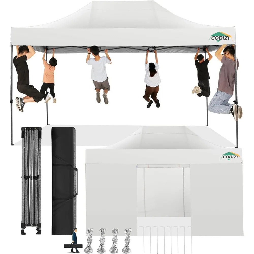 

10x15 Pop Up Canopy with 4 Sidewall,Heavy Duty Canopy UPF 50+ All Season Wind Waterproof Commercial Outdoor Wedding Party