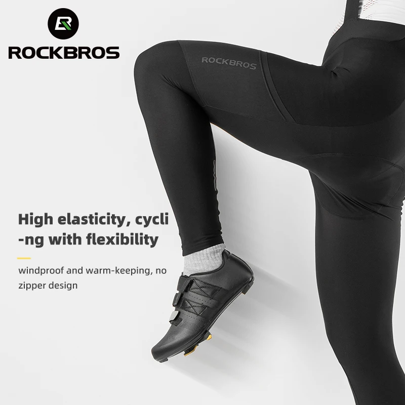 ROCKBROS Winter Bike Bib Pants Men Women 3D Cushion Padded Cycling Full Pants Fleece Warmer MTB Road Sports Bicycle Trousers